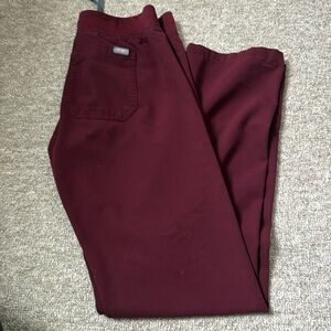 FIGS small tall scrub pants maroon